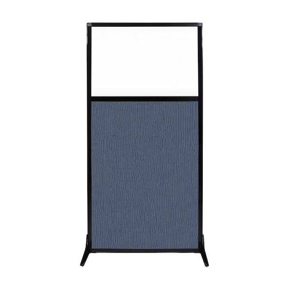 Work Station Screen 33" x 70" Ocean Fabric With Clear Window